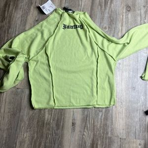 Light green cropped too long sleeve shirt from forever 21